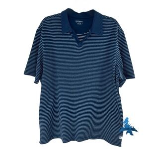 1258 UNTUCKit Peyton Johnny Collar Polo – XL – Blue